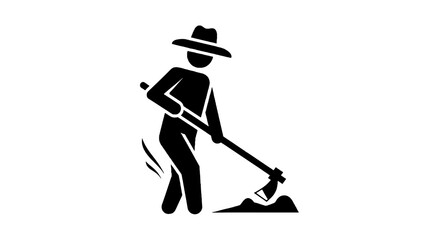 Man digging with a shovel outdoors. © Ikhsan