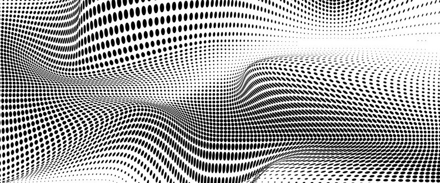 Retro poster with a dot gradient background, grunge texture, and comic noise effect. Pixelated grain, vintage bitmap pattern