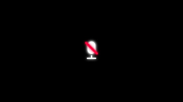 White mic to red mute slash animation.