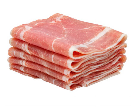 Stack of thinly sliced raw prosciutto ham