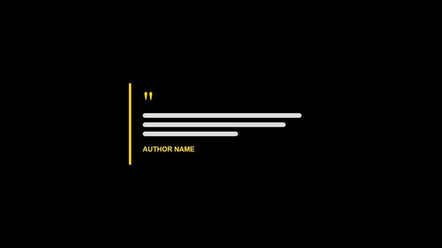 Elegant gold quote box animation.