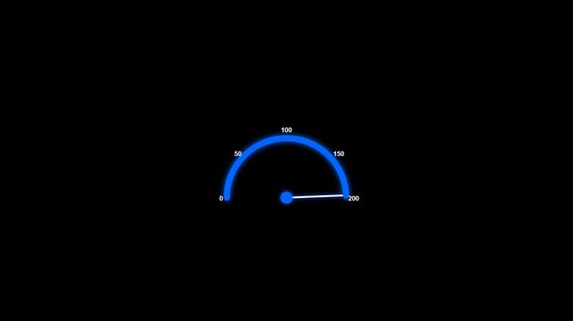 Blue network speed test animation.