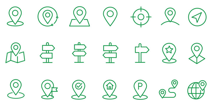 Map pin icon. location pin place marker. Location icon. Map marker pointer icon set. GPS location symbol collection. Vector illustrator. eps 10