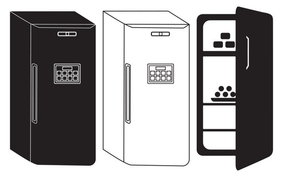 Refrigerator Icon Set &ndash; Kitchen Fridge Appliance Vector Collection Illustration
Web