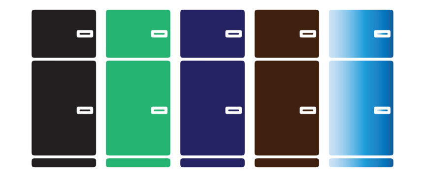 Refrigerator Icon Set &ndash; Kitchen Fridge Appliance Vector Collection Illustration
Web