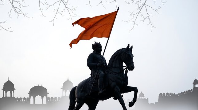 Golden Hues of Valor Maharana Pratap's Silhouette