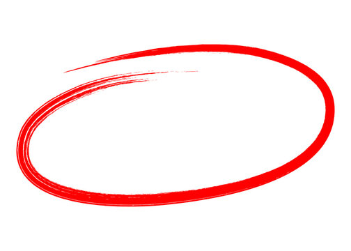 Red oval brush stroke illustration PNG design with textured highlighter effect for highlighting text. Transparent background