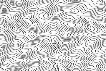 Fototapeta premium Abstract Black and White Topographic Map Featuring Intricate Contour Lines Minimalist Vector Illustration Design Inspired by Elevation, Terrain Mapping, and Geological Surface Patterns.