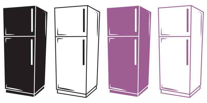 Refrigerator Icon Set &ndash; Kitchen Fridge Appliance Vector Collection Illustration
Web