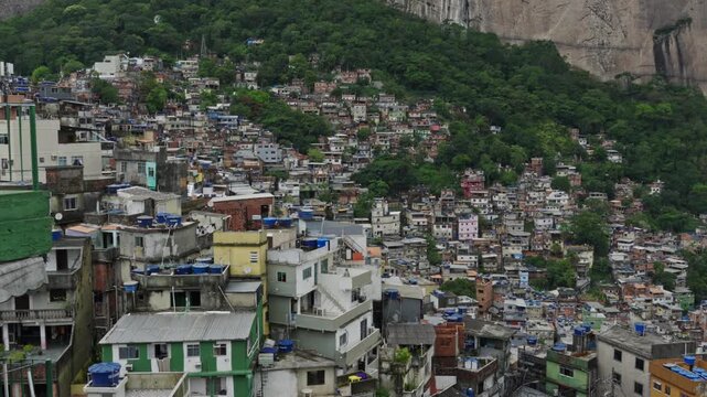 Rio de Janeiro Tour Favelas Rocinha: Drone Aerial View Cityscape Brazil Hill