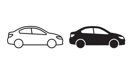 Obraz premium Two Cars Side By Side In Black And White For Transportation Concepts
