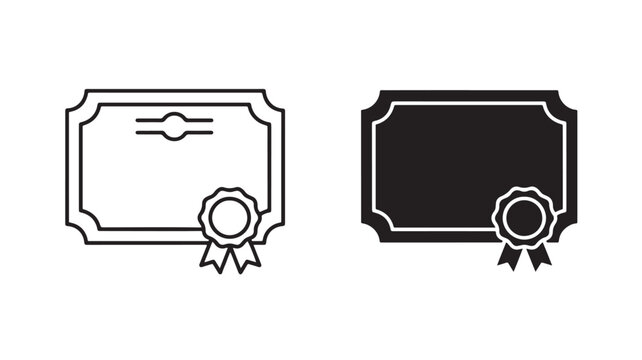 Certificate templates with ribbons on white background for award and recognition concepts
