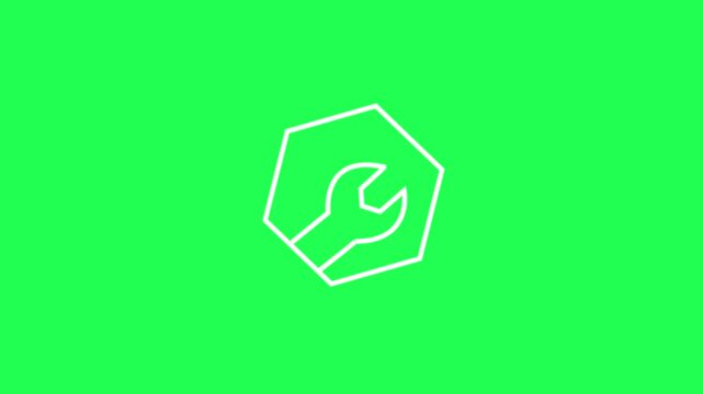 Tool Service Logo Animation | Blue Wrench Hexagon Tech Icon Motion Graphics