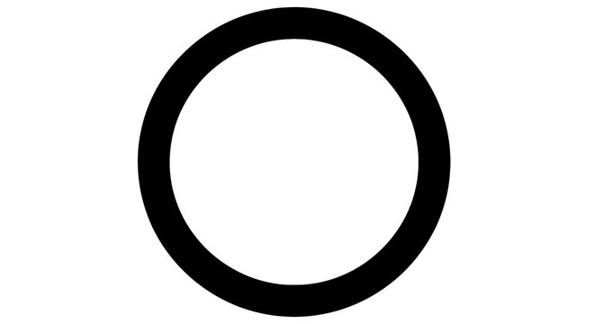 Black circle shape geometric figure.