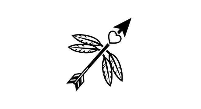 Heart with Arrow Tattoo Design.
