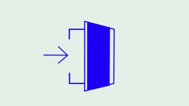 log in animated icon in door.