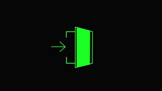 log in animated icon in door.