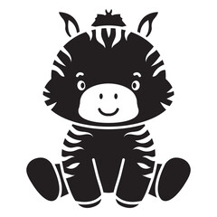 Fototapeta premium Black and white draw of a zebra