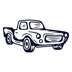 Vintage pickup truck illustration © Vexels