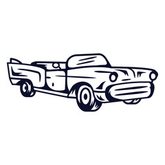 Obraz premium Vintage convertible car illustration