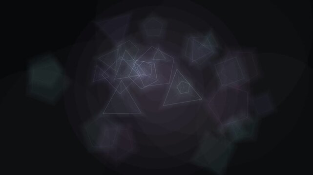 Abstract Floating Geometric Shapes with Soft Glow Overlay_loop