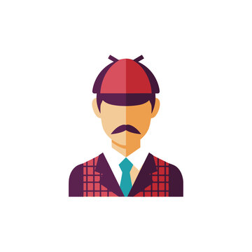 Cartoon man with a mustache.