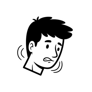 Cartoon man with annoyed expression.