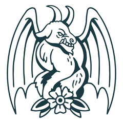 Obraz premium Demon with horns and wings