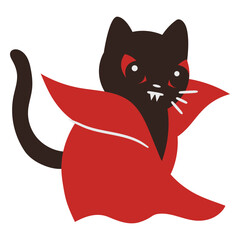 Cute feline vampire character design for apparel © Vexels