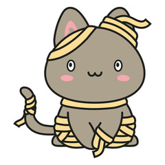 Cute cat character wrapped in bandages design © Vexels