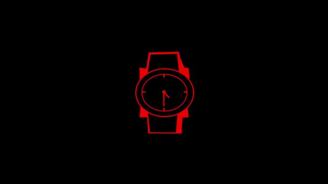Animated wrist watch showing fast passing time or deadline concept.