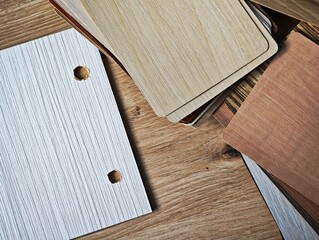 Fototapeta premium High Quality Furniture Veneer and Laminate Samples for Custom Cabinet Making and Woodworking