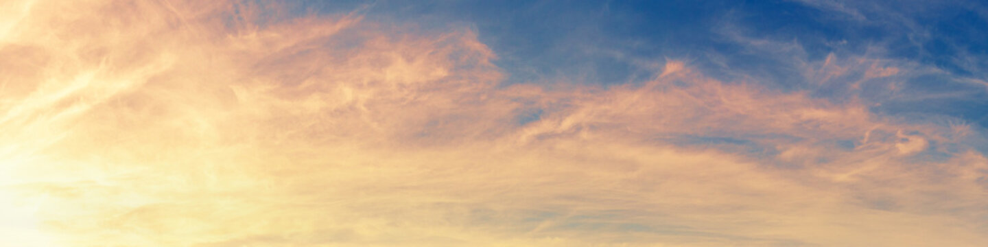 Seascape in the evening. Sunset over the sea with the beautiful blazing sky