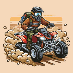 Obraz premium Vector Cartoon Racing Motorcycles