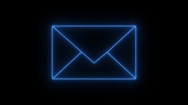 Glowing neon message box icon animation video notice receive massage animated sign symbol. Message mail box.4k