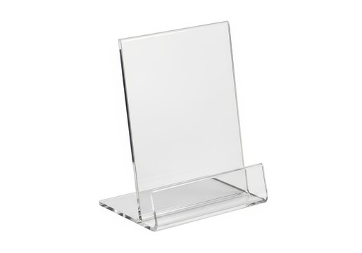 Clear acrylic photo frame with a sleek and modern design for displaying pictures