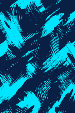 Cyan and navy diagonal brush stroke vector pattern. Dynamic grunge abstract background for digital design, branding, posters, social media, web graphics, marketing, and contemporary layouts.