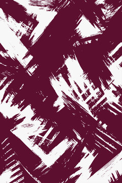 Burgundy and white diagonal brush stroke vector pattern. Dynamic grunge abstract background for digital design, branding, posters, social media, web graphics, marketing, and contemporary layouts.