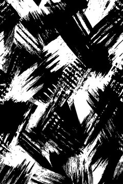 Black and white diagonal brush stroke vector pattern. Dynamic grunge abstract background for digital design, branding, posters, social media, web graphics, marketing, and contemporary layouts.