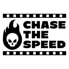 Edgy skull and flame graphic design © Vexels