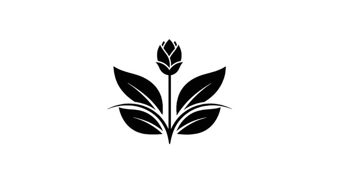 Simple black flower icon design.