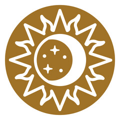 Sun and moon brown design © Vexels