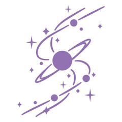 Purple planetary system design © Vexels