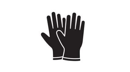 Fototapeta premium Black hand gloves pair holding heart shape vector illustration flat design