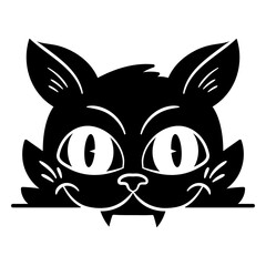 Playful black cat face graphic design © Vexels
