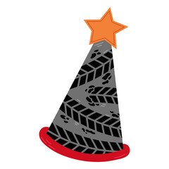 Naklejka na ściany i meble Party hat with tire pattern