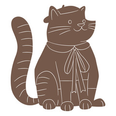 Cat wearing a hat and a bow tie design © Vexels