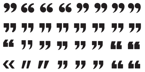 Fototapeta premium Set of quote mark icons isolated on white background. Quotation marks .Black quotes icon collection