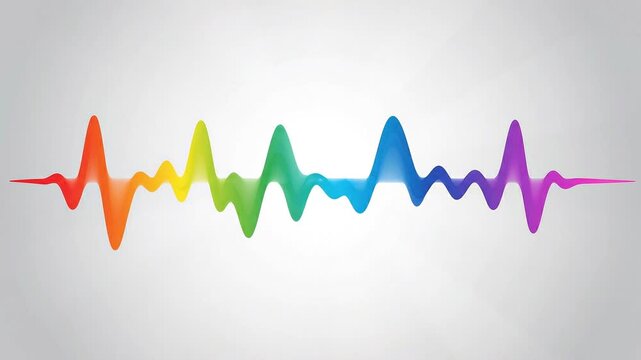 Colorful spectrum sound wave animation moving in a smooth rhythmic pulse