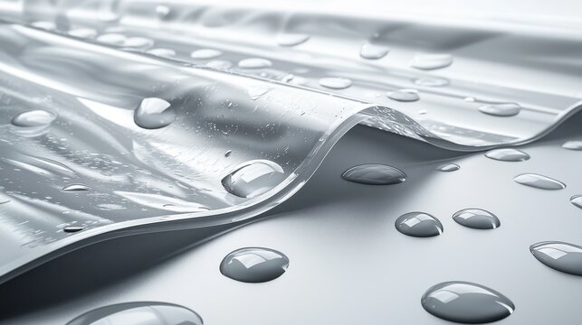 Hydrophobic barrier film testing water resistant surface droplets demonstrating repulsion properties transparent protective coating laboratory setup scientific evaluation performance testing